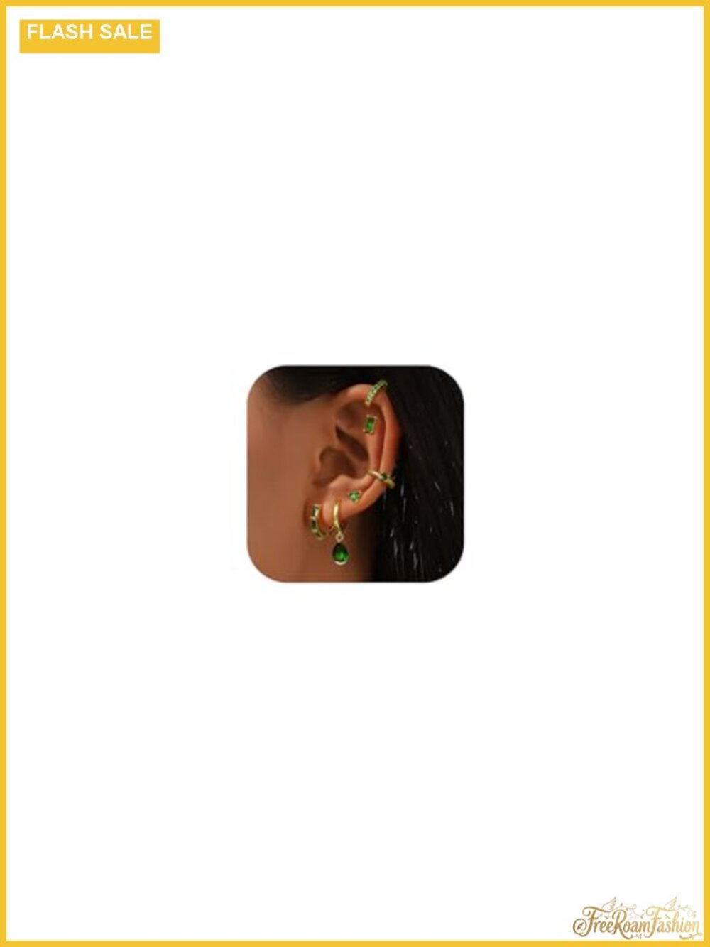 14K Gold Plated Hoop Stud Earrings Set for Women Stainless Steel 6 Pairs